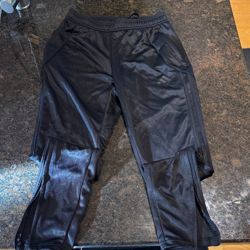 Adult XS Black Adidas Athletic Track Pants